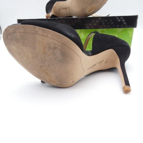 Sam Edelman Audrey Black Suede Ankle Strap Stiletto Heels Size 6.5 M E1025L1001 - Picture 3 of 7